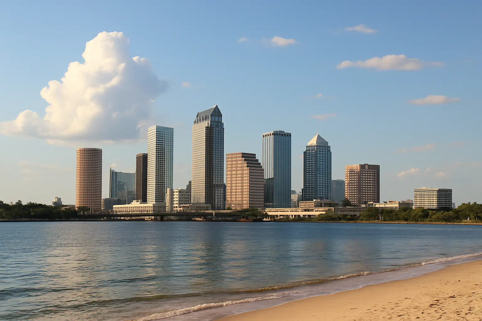 Tampa Bay skyline, home of Newlon's HVAC service area
